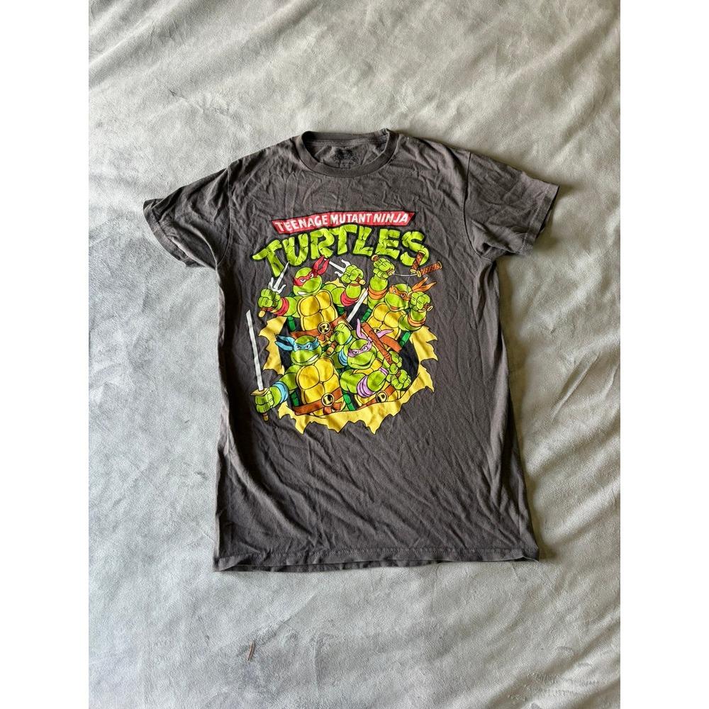 Teenage Mutant Ninja Turtles TMNT Graphic T-Shirt Charcoal Gray Mens Small S